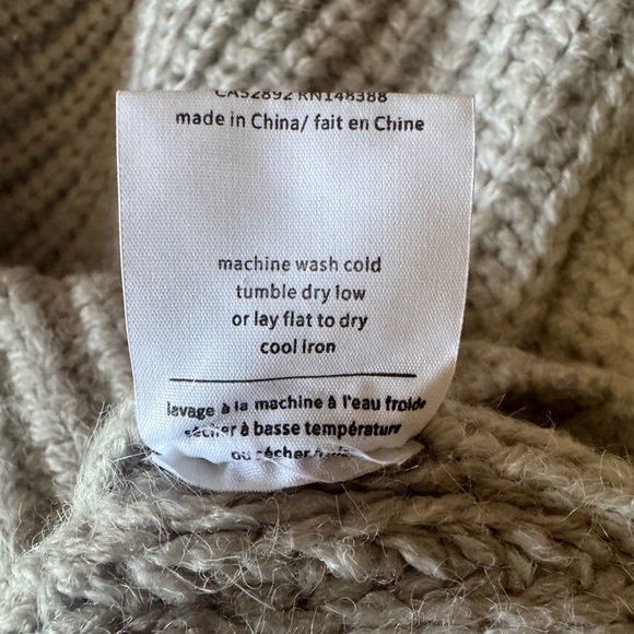 OAK + FORT light grey boxy chunky oversized cropped sweater womens size large - Picture 14 of 14